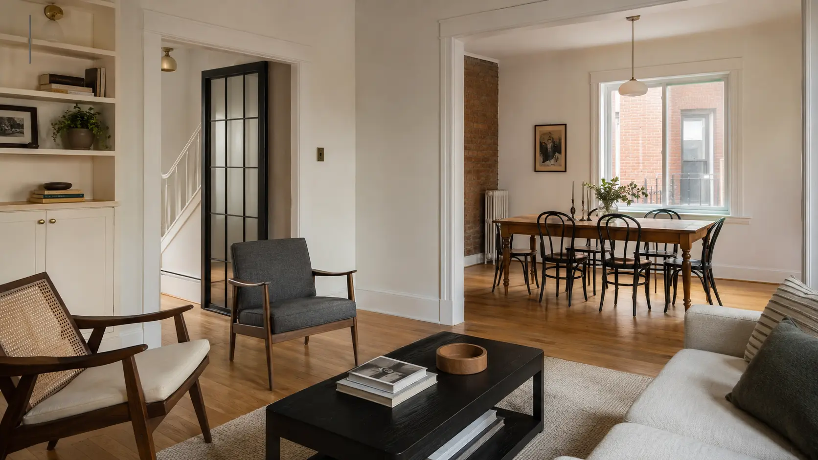 Representative renovated living and dining space in a Montréal home
