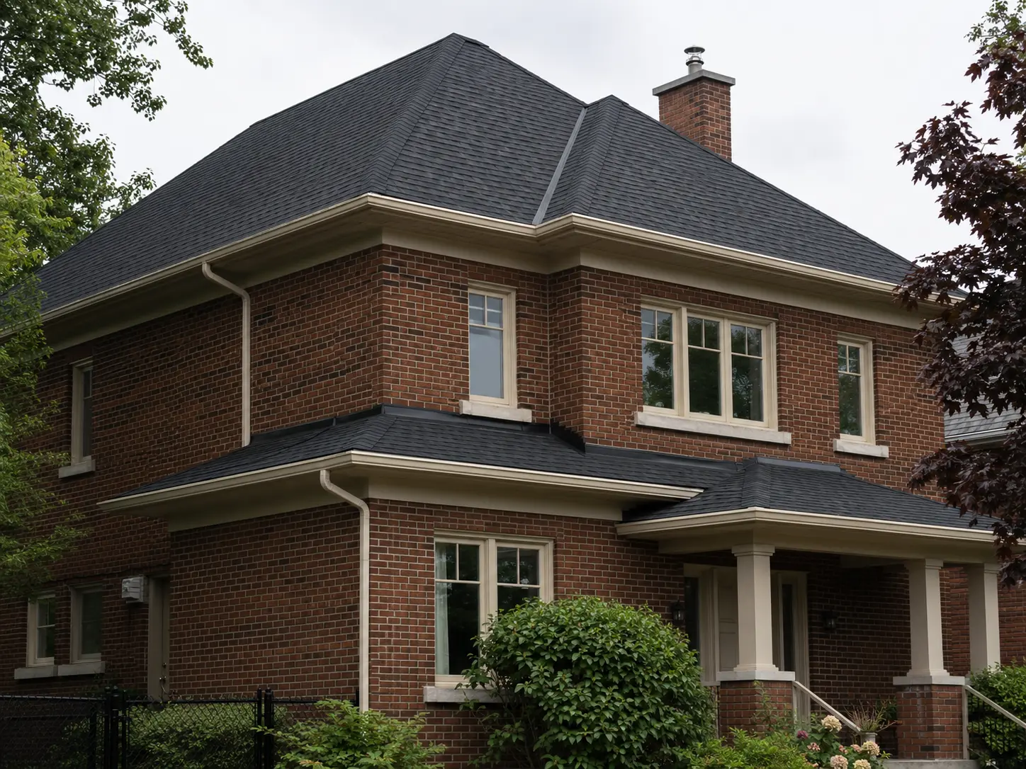 Demonstration roofing project on a Montréal brick home