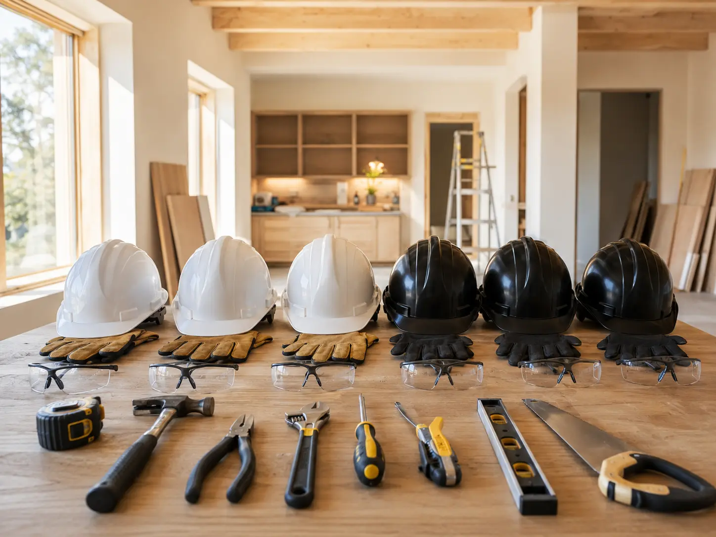 Person-neutral team photo placeholder showing organized safety equipment and tools; no MB employees are depicted